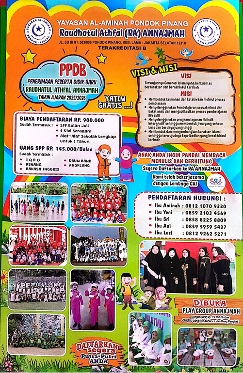 PPDB RA Annajmah Tahun Ajaran 2025/2026